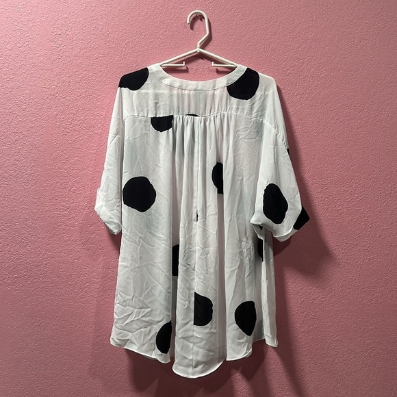 WORTHINGTON Black/White Polka Dot Blouse Size 3X NWT - Picture 2 of 5